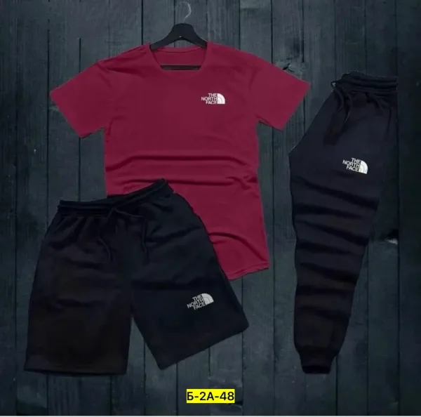 Костюм тройка для мужчин из натурального хлопка, в комплекте: футболка — фото 4