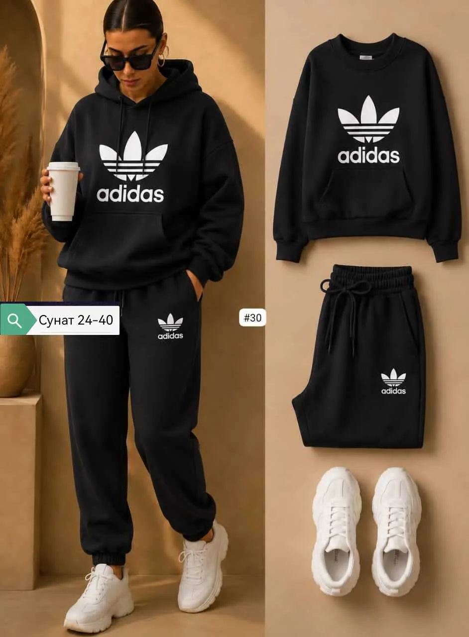 Женский спортивный костюм Adidas Original Флис Синий — фото 1