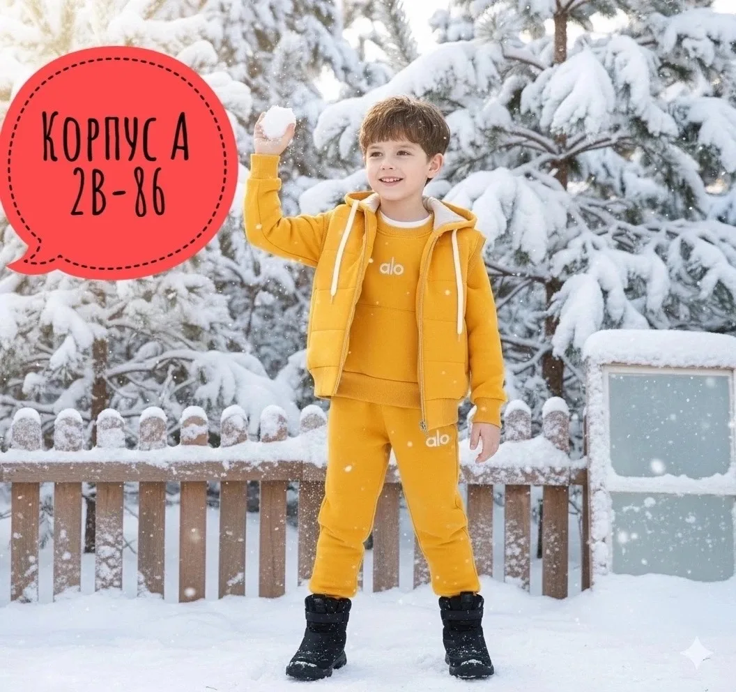 Костюм тройка из качественного начёсного материала — фото 1
