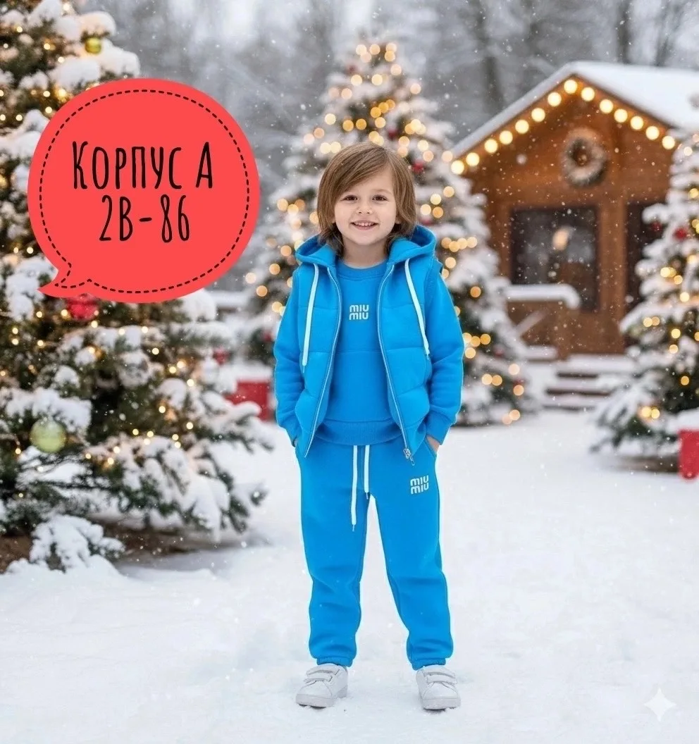 Костюм тройка из качественной ткани с начесом, подходит для повседневной — фото 1
