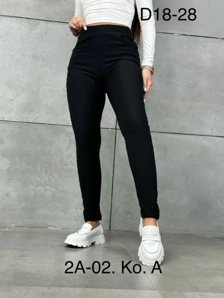 Лосины чёрные с карманами — фото 6