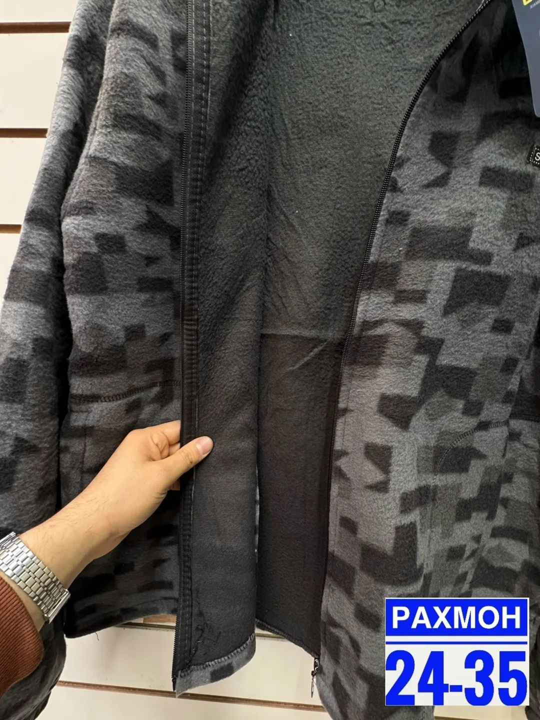 Тёплая мужская толстовка с начёсом, подходит для зимнего сезона — фото 4