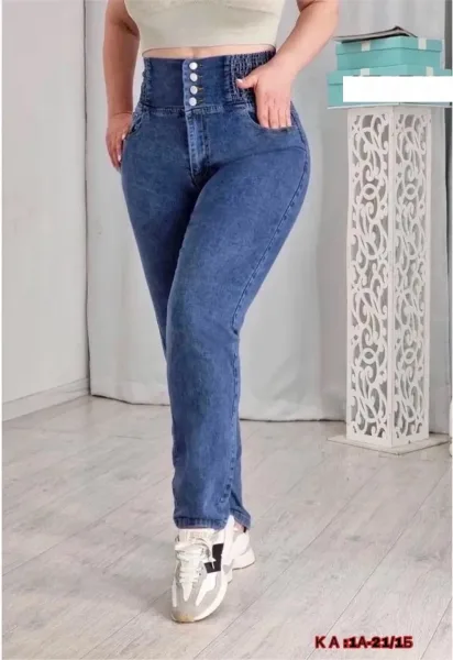 Джинсы-стрейч высокой посадки — фото 31