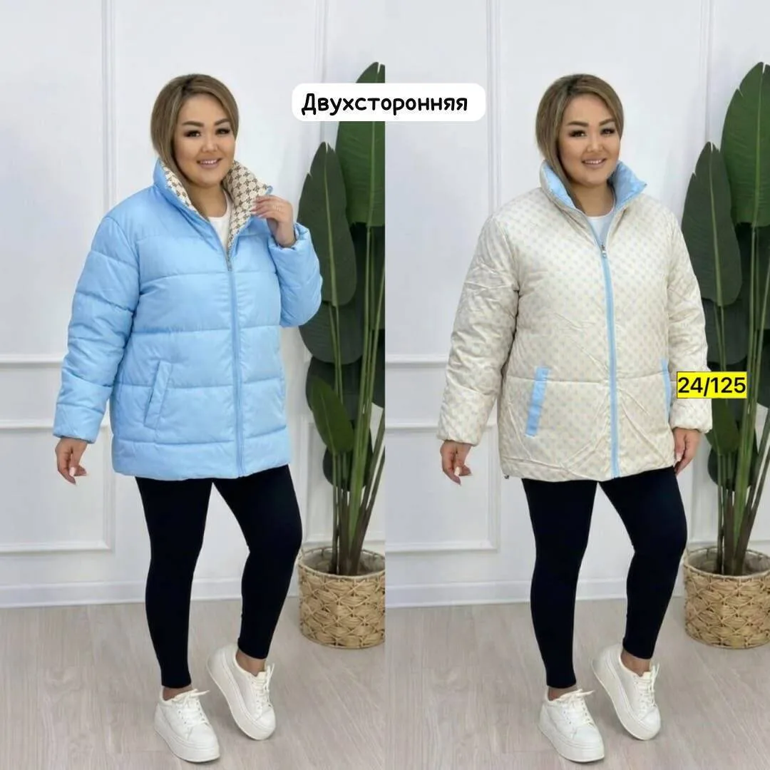 И практичную женскую Двухсторонняя куртка синяя — фото 5
