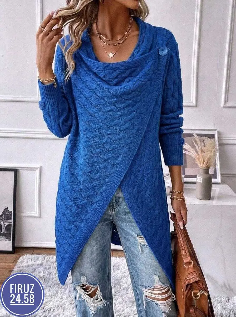 Женский вязаный свитер oversize из мягкой вязки — фото 1