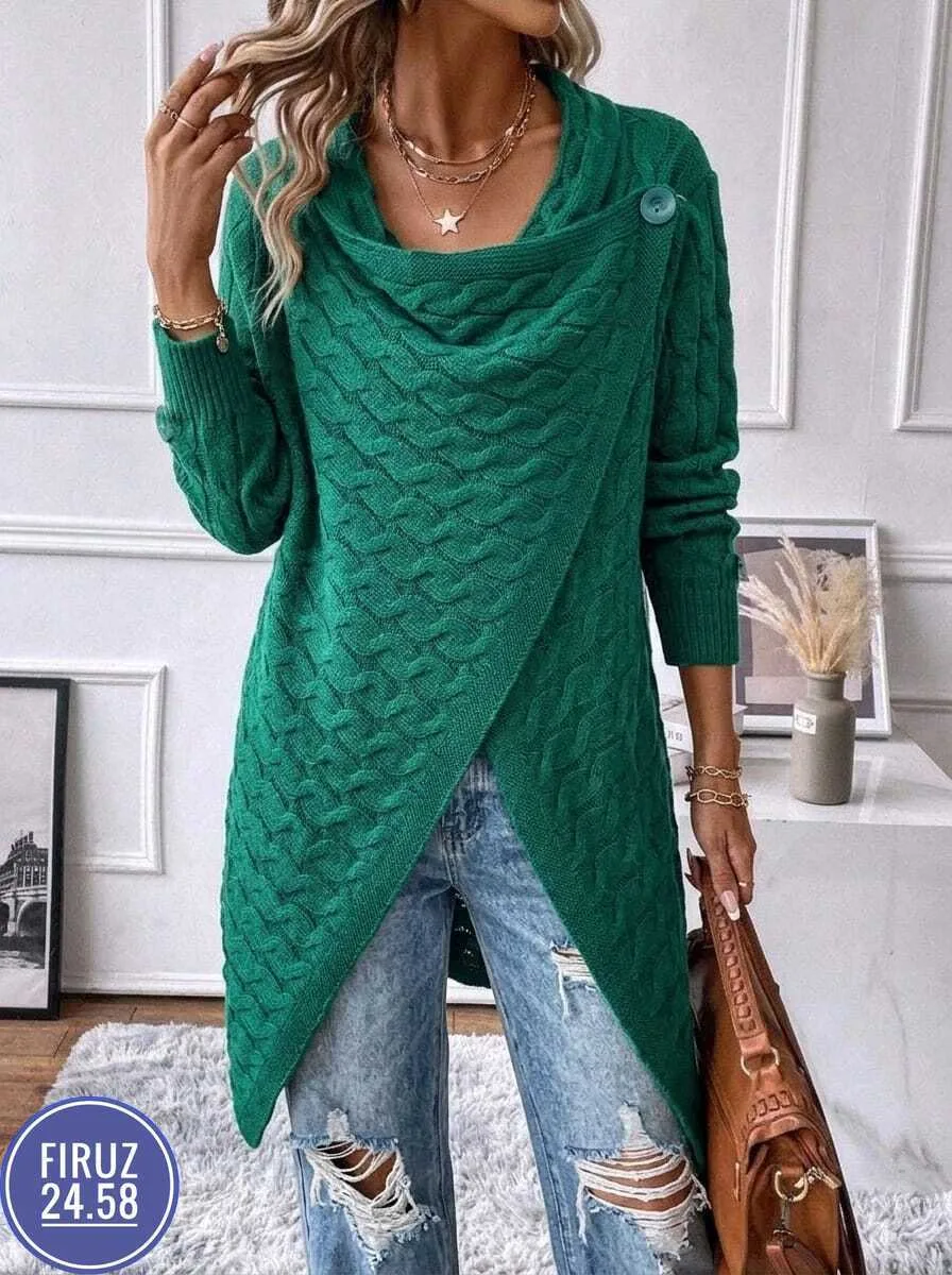 Женский вязаный свитер oversize из мягкой вязки — фото 3