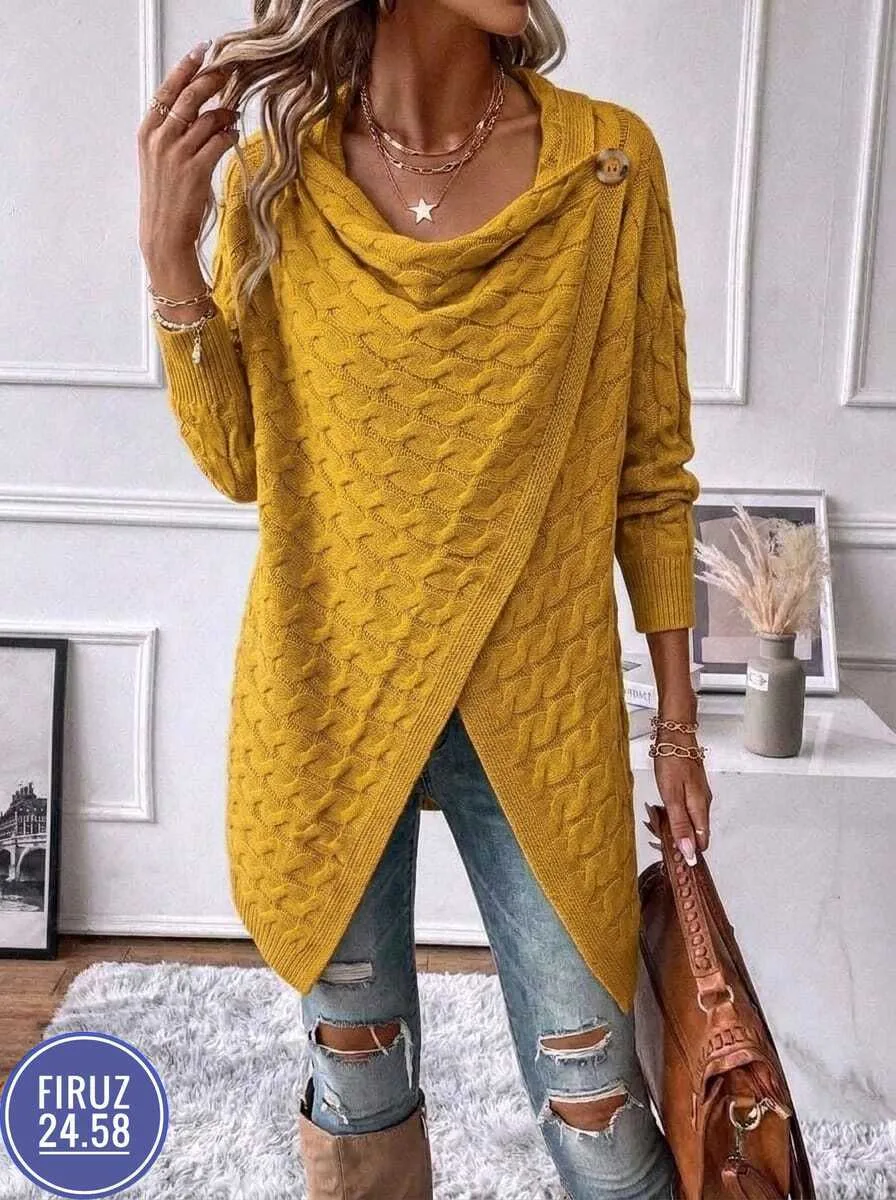 Женский вязаный свитер oversize из мягкой вязки — фото 4