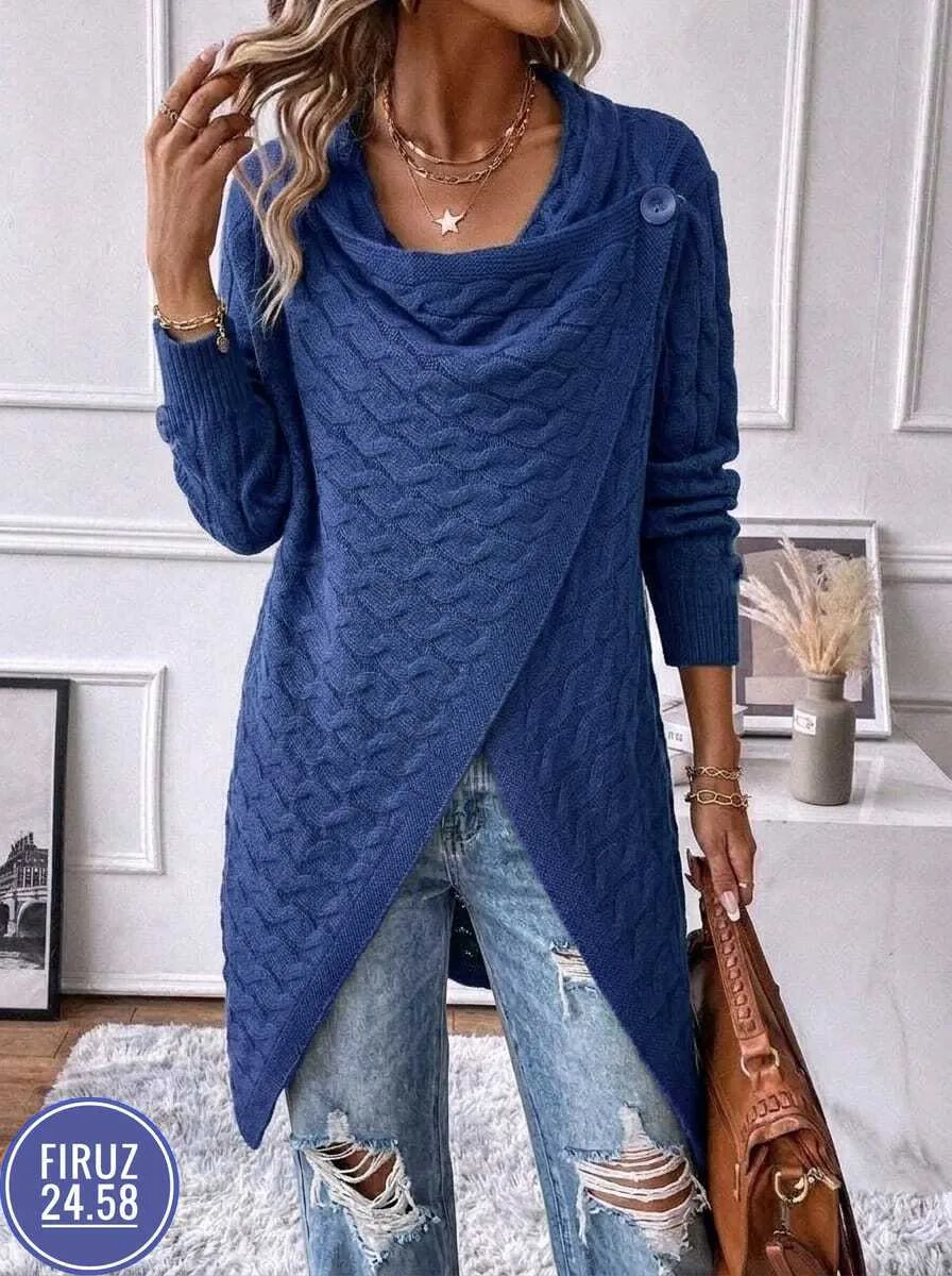 Женский вязаный свитер oversize из мягкой вязки — фото 5