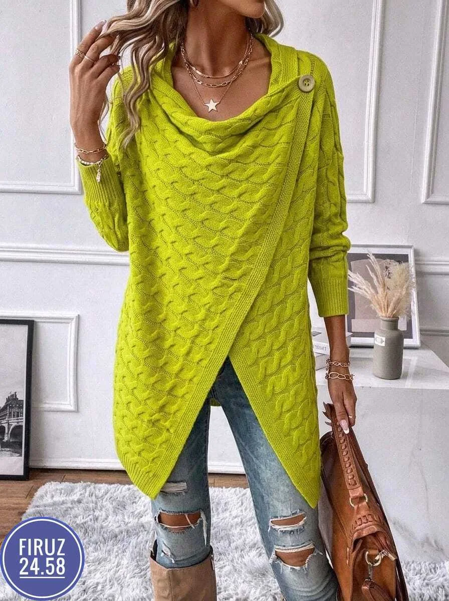Женский вязаный свитер oversize из мягкой вязки — фото 6