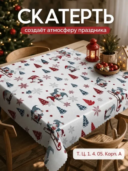 Скатерти клеёнка новогодний — фото 21