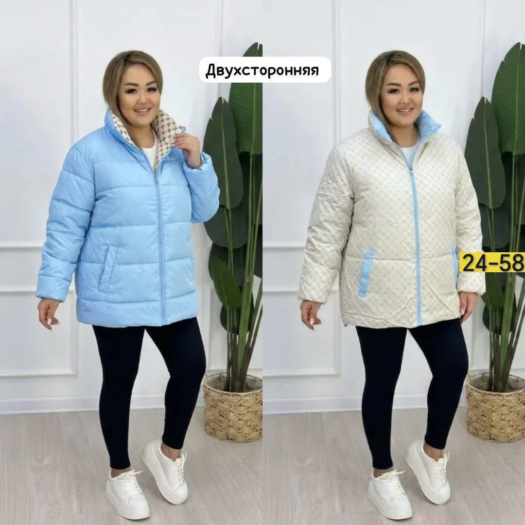 И практичную женскую Двухсторонняя куртка синяя — фото 5