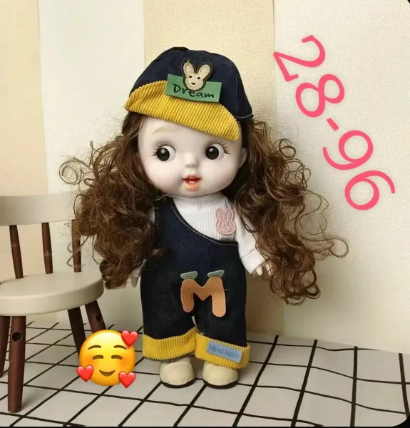 Игрушечная кукла для девочек, четыре варианта лица, тёмно-русые волосы, подвижные руки и ноги, набор одежды для смены об — фото 1