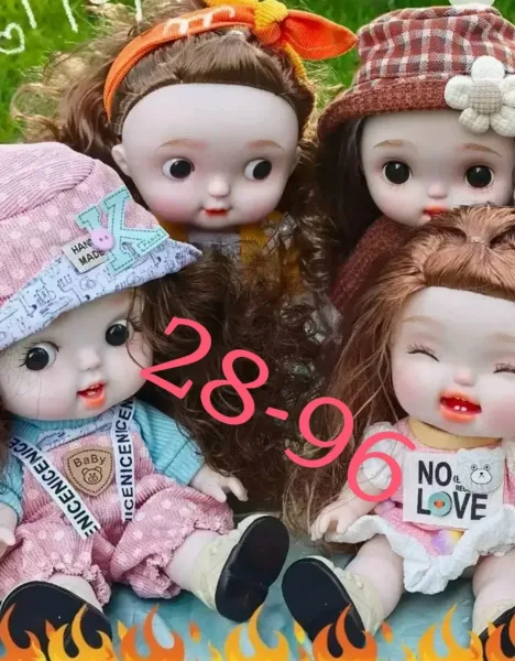 Игрушечная кукла для девочек, четыре варианта лица, тёмно-русые волосы, подвижные руки и ноги, набор одежды для смены об — фото 8
