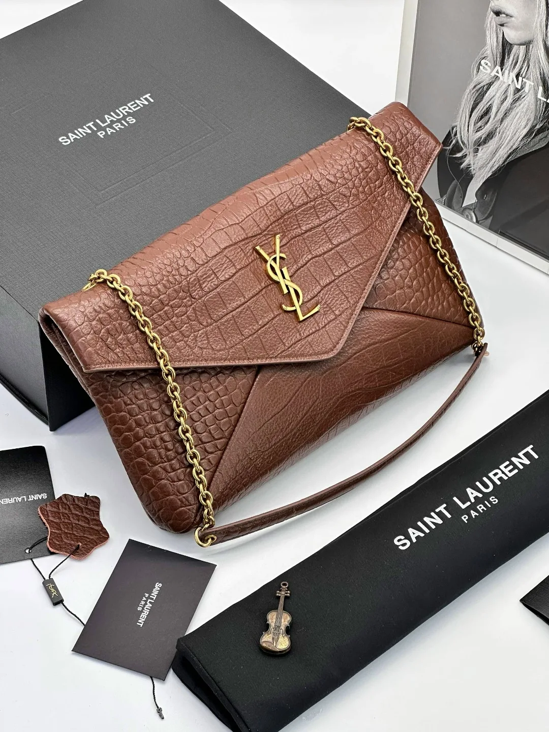 Женская сумка YSL, натуральная кожа — фото 2