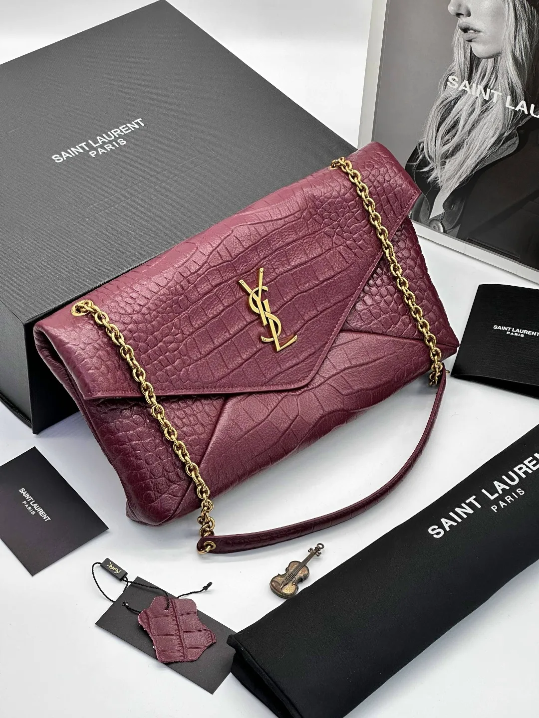Женская сумка YSL, натуральная кожа — фото 3