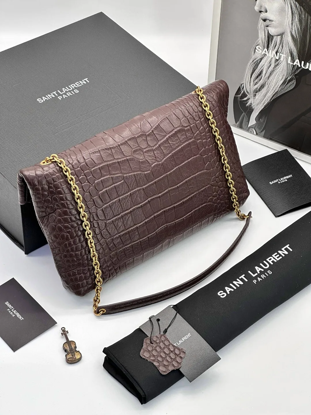 Женская сумка YSL, натуральная кожа — фото 7