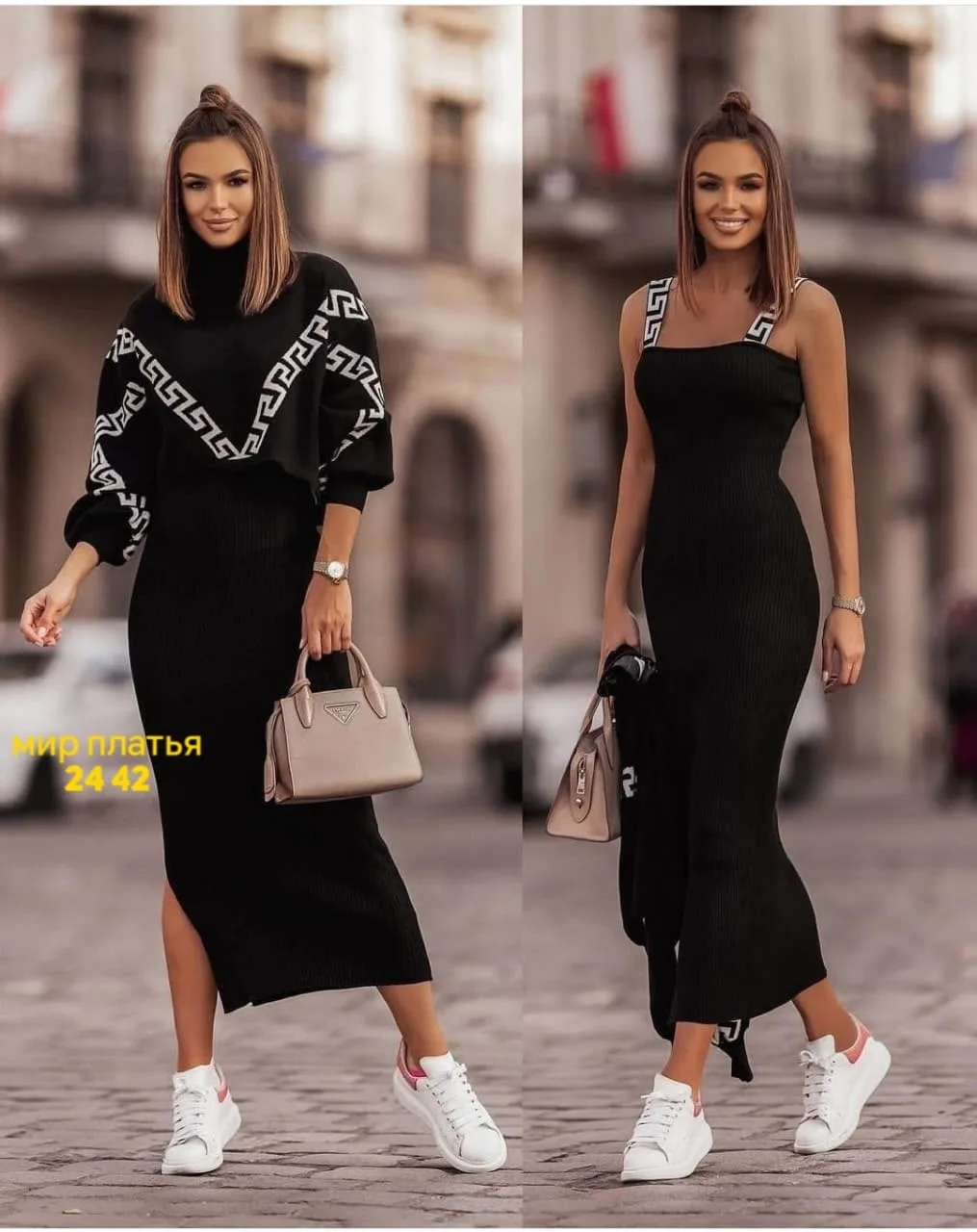 Костюм-двойка из плотной двусторонней турецкой ткани — фото 2