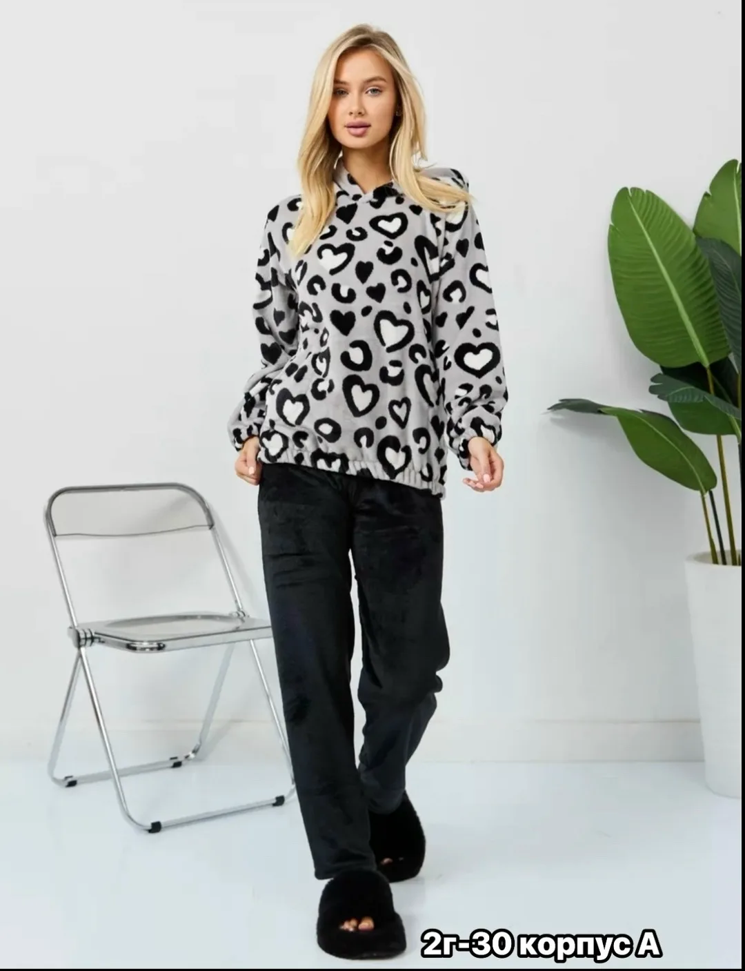 Тёплая пижама из качественного велсоута — фото 3