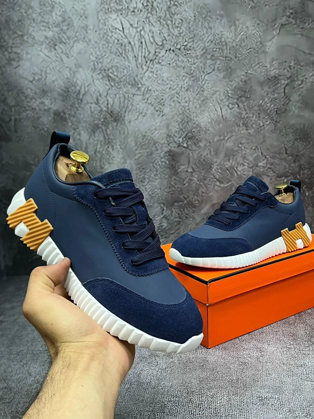 Мужские кроссовки Hermes — фото 6