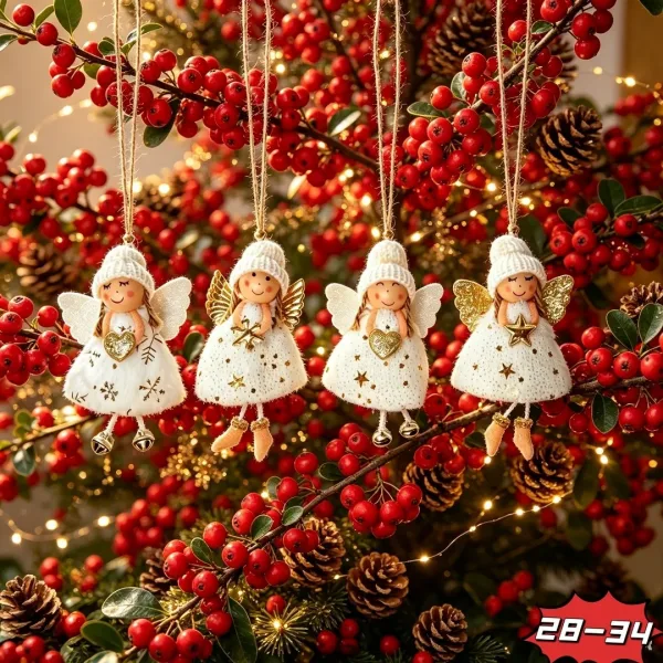 Набор ёлочных игрушек в виде ангелов — фото 8