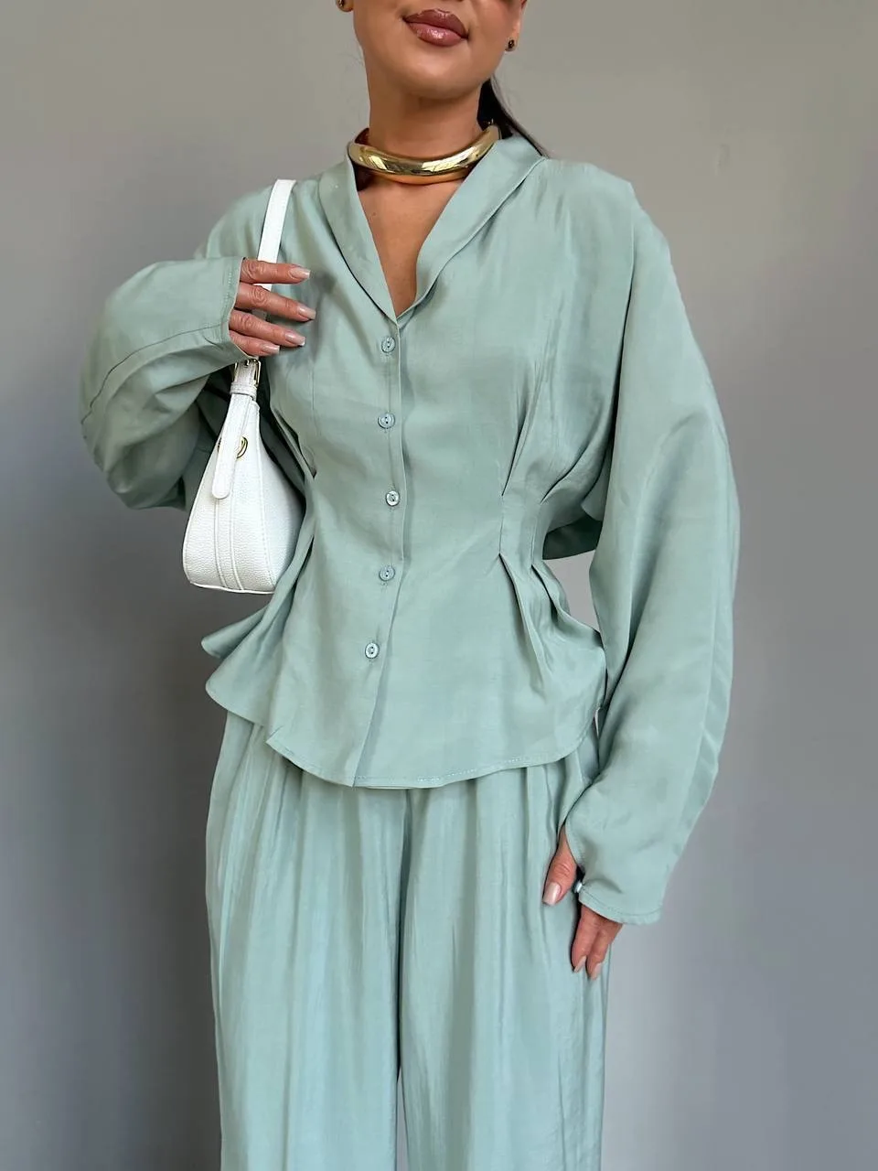 Linen Chic костюм Premium Зелёный — фото 7