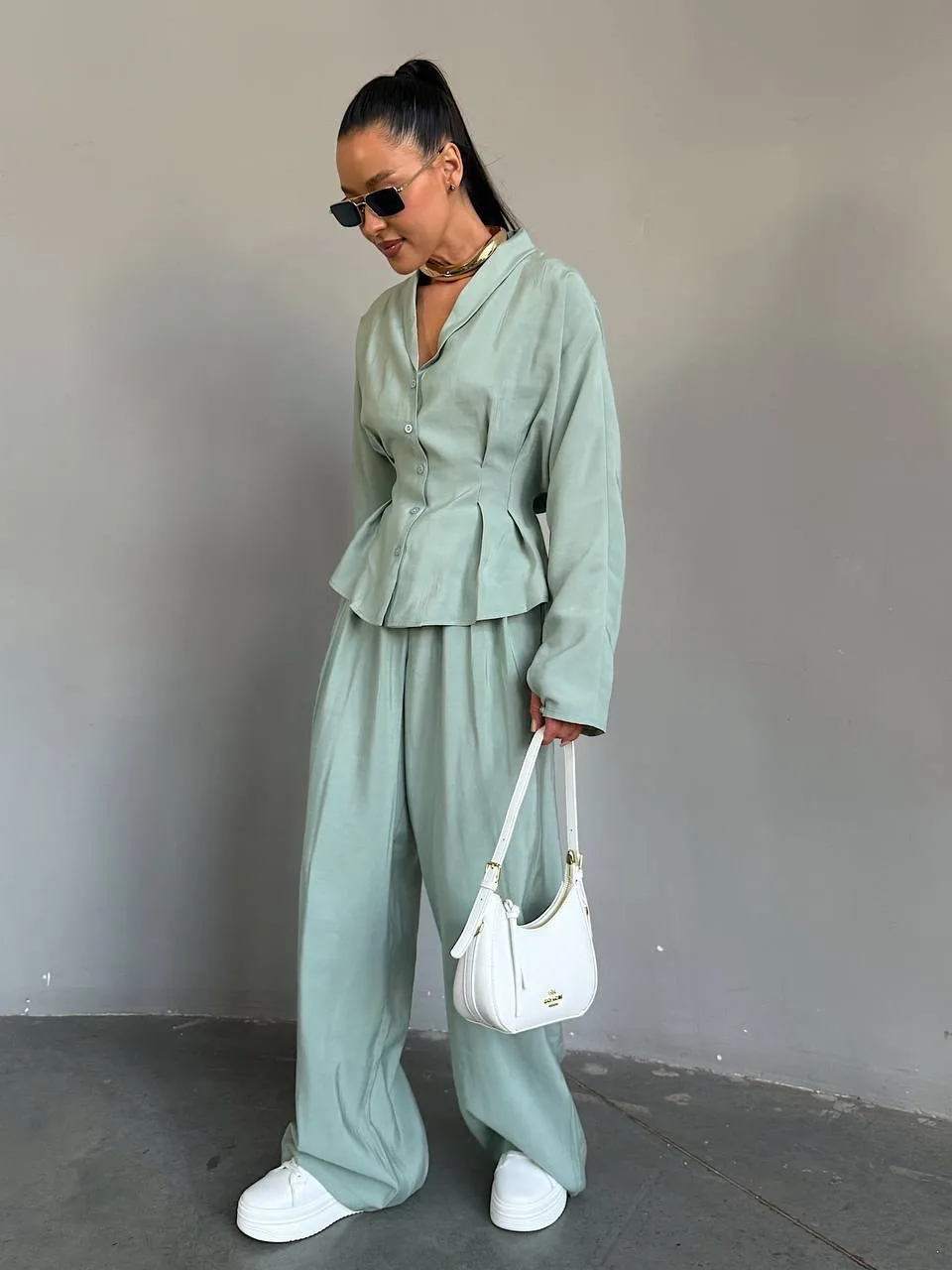Linen Chic костюм Premium Зелёный — фото 8