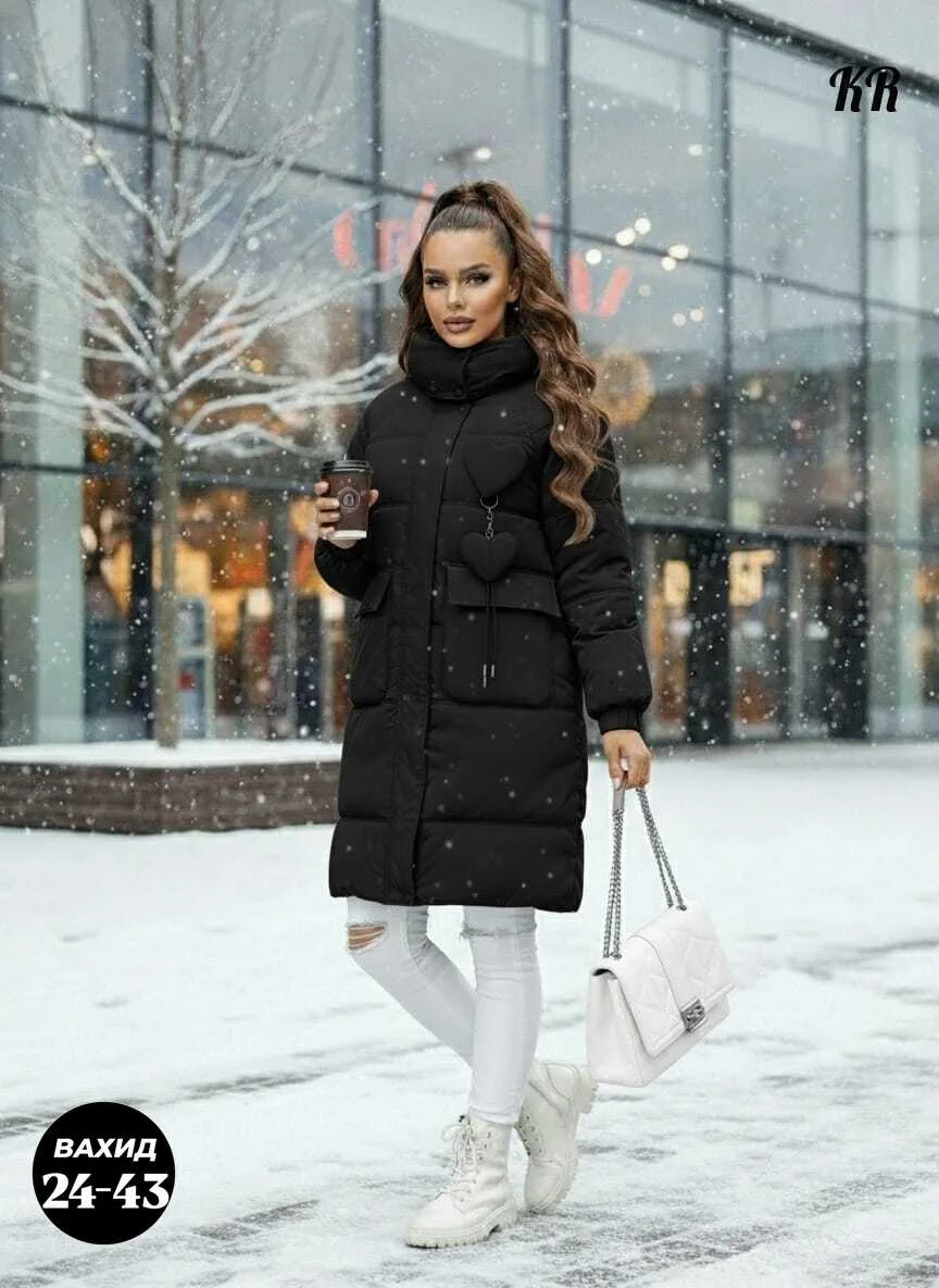 Утеплённая куртка из фабричного материала с наполнителем холофайбер — фото 1