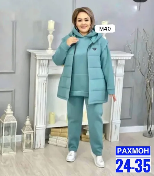 Костюм тройка из тёплого флиса с начесом, подходит по размеру — фото 3