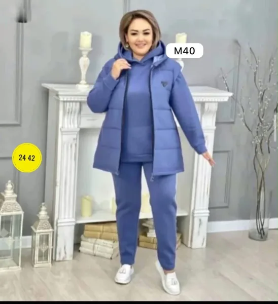 Костюм тройка из тёплого флиса с начесом, подходит по размеру — фото 3