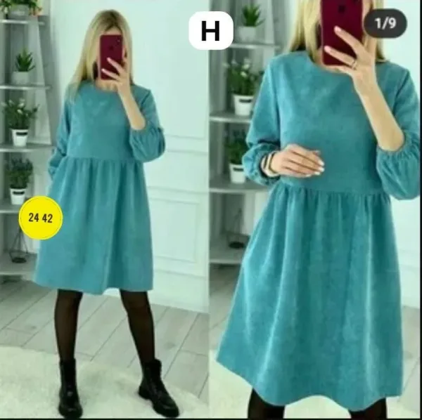 Платье вельвет — фото 1