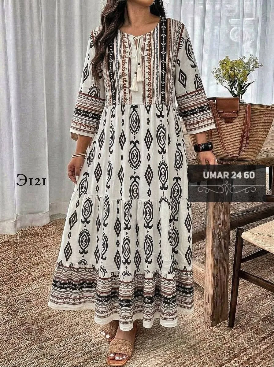 Платье из хлопка и льна — фото 1