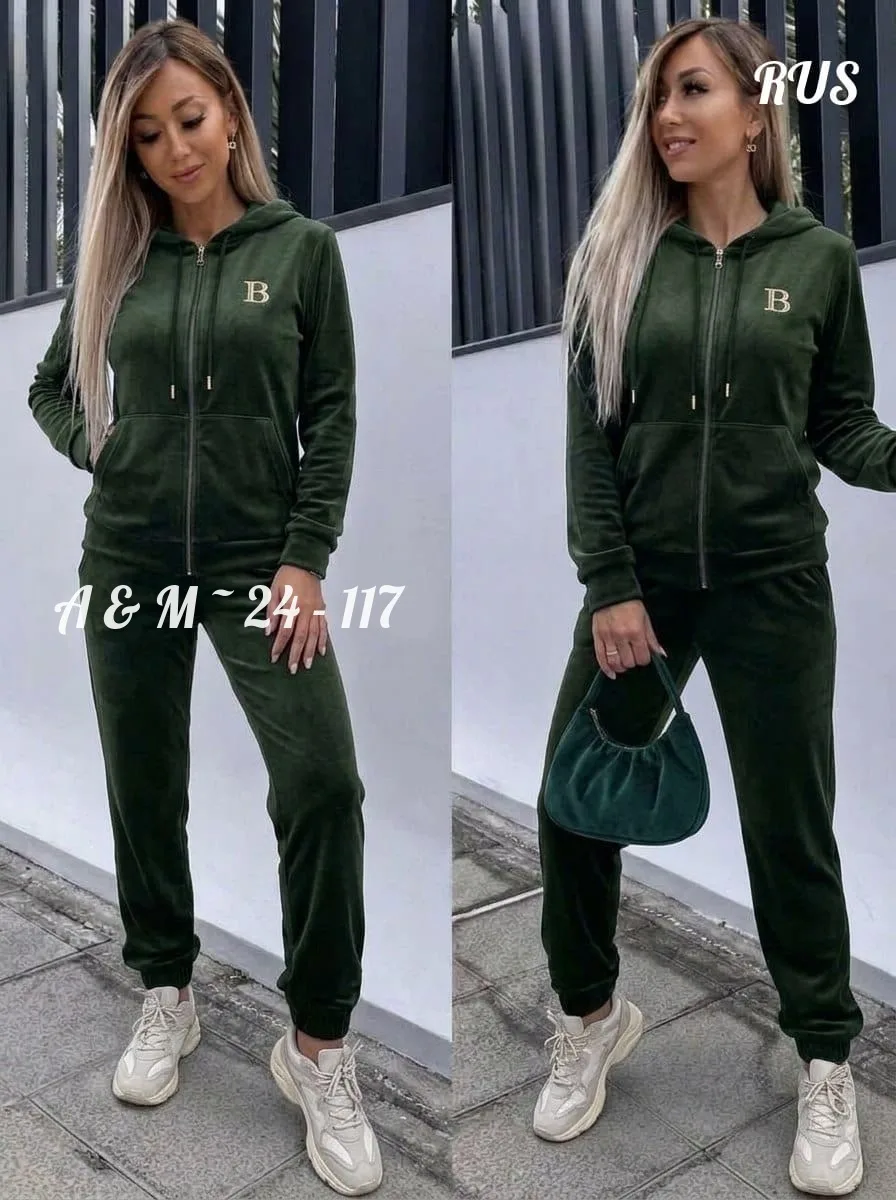 Женский спортивный костюм двойка из ткани на основе — фото 5