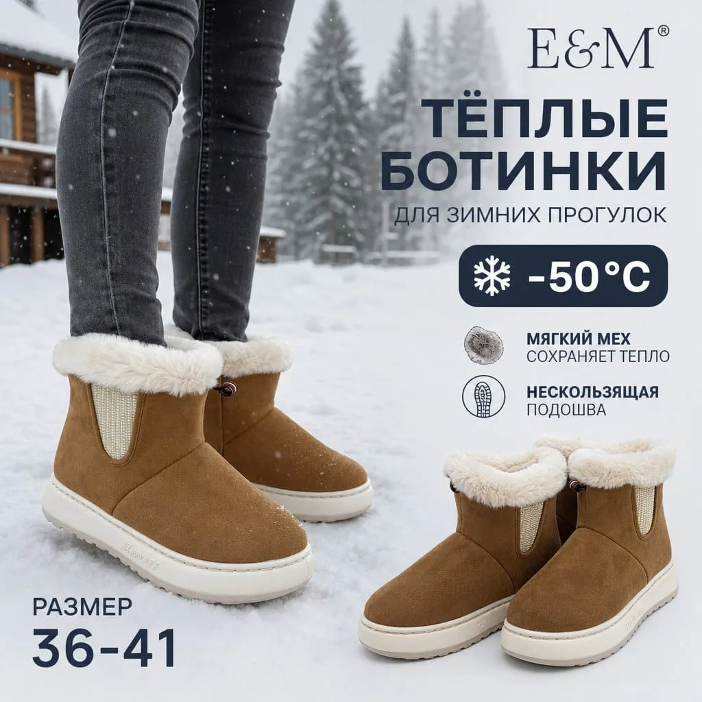 Новые модели зимние угги, в коробке, 2 цвета — фото 10