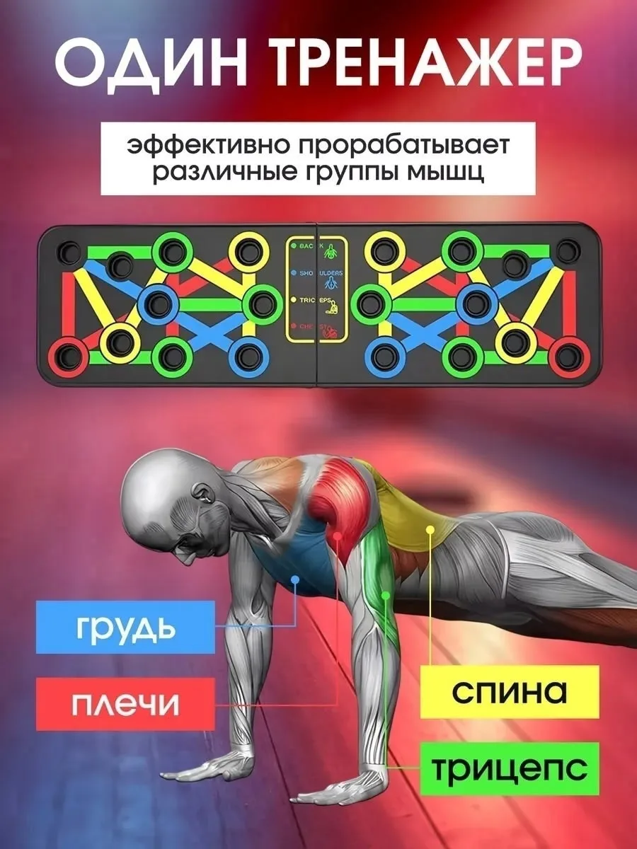 Доска для отжиманий платформа с упорами — фото 4