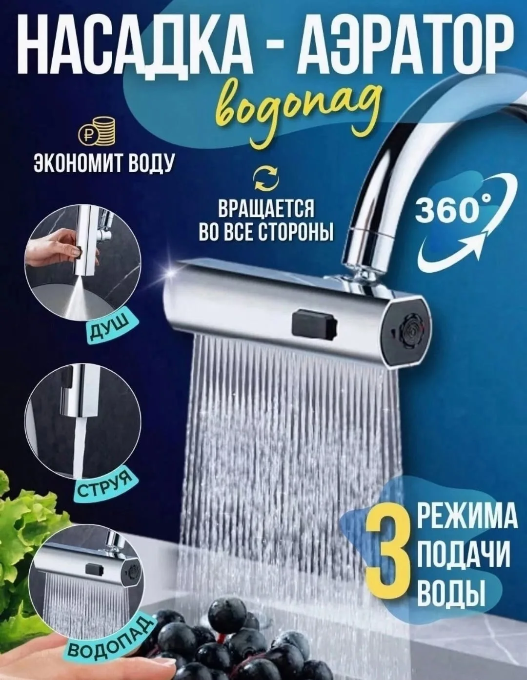 Шарф Насадка для сантехники с функцией экономии — фото 2