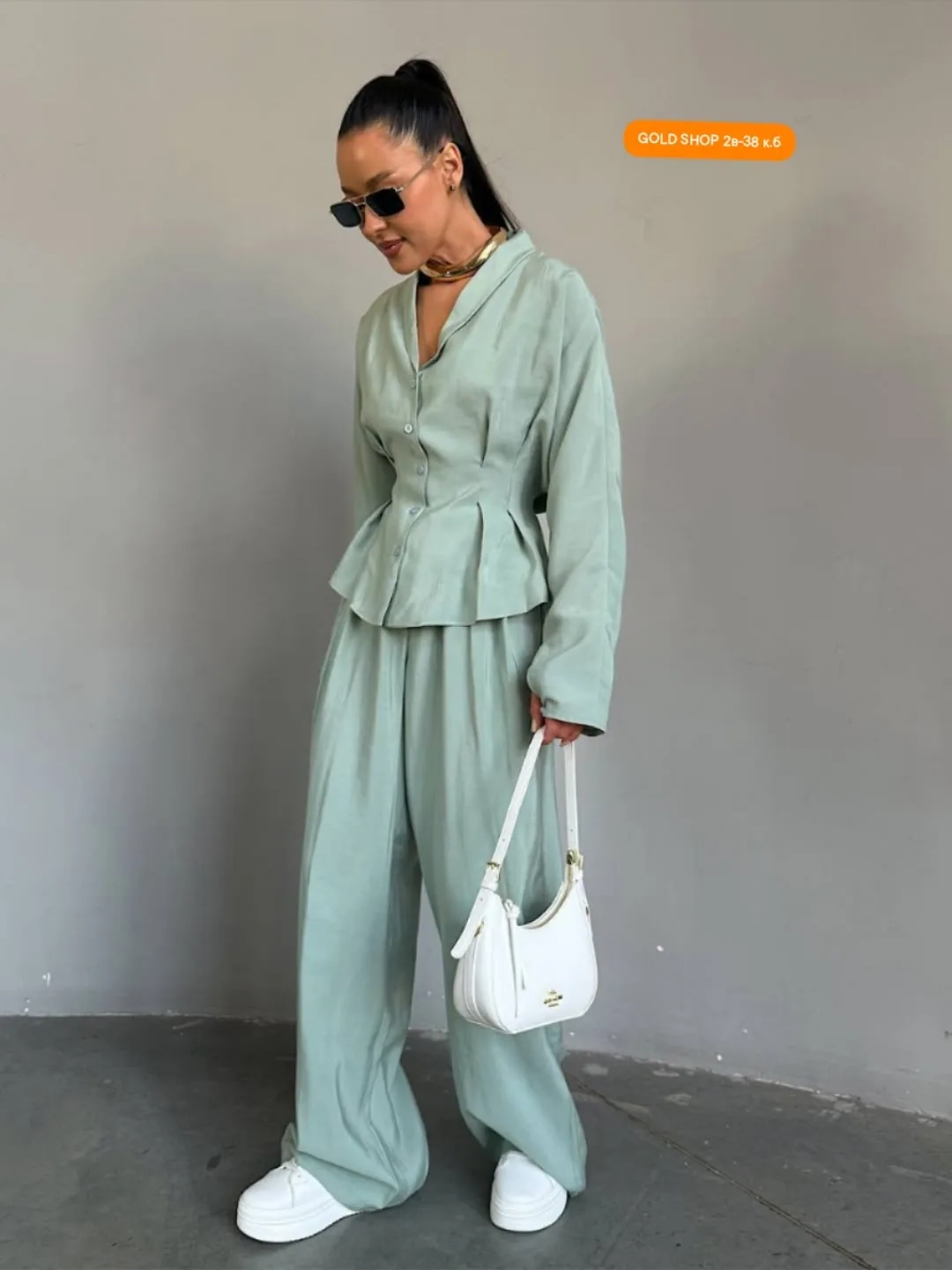 Linen Chic костюм Premium Зелёный — фото 5