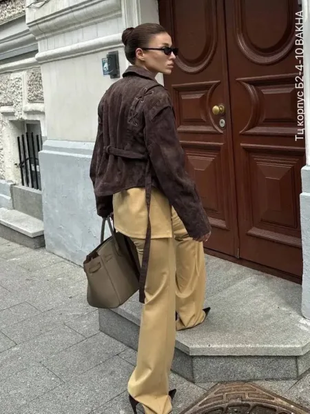 Косуха в необычном красивом стиле, замша — фото 13