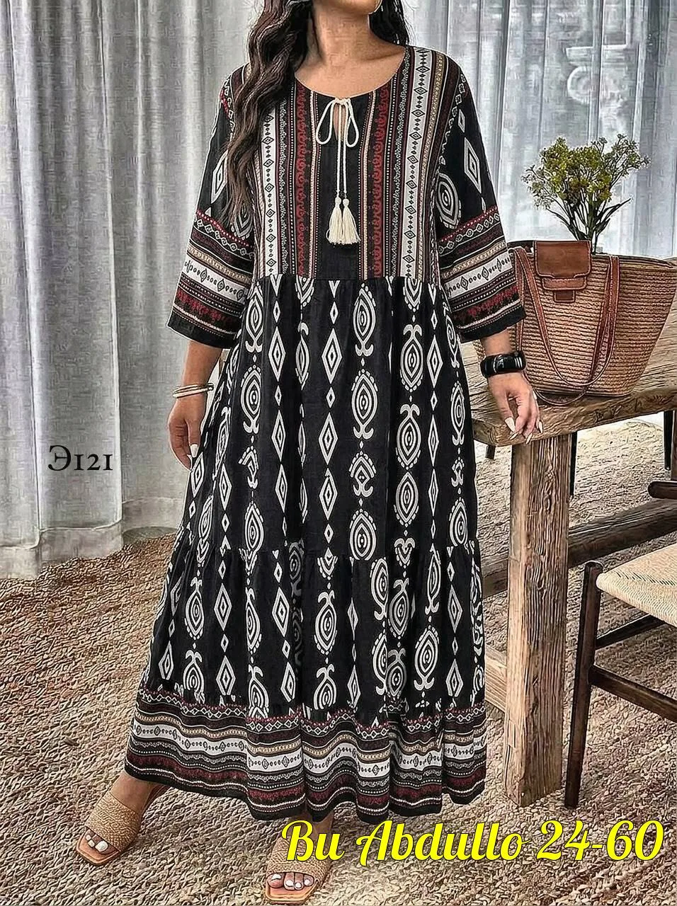 Платье из хлопка и льна — фото 12