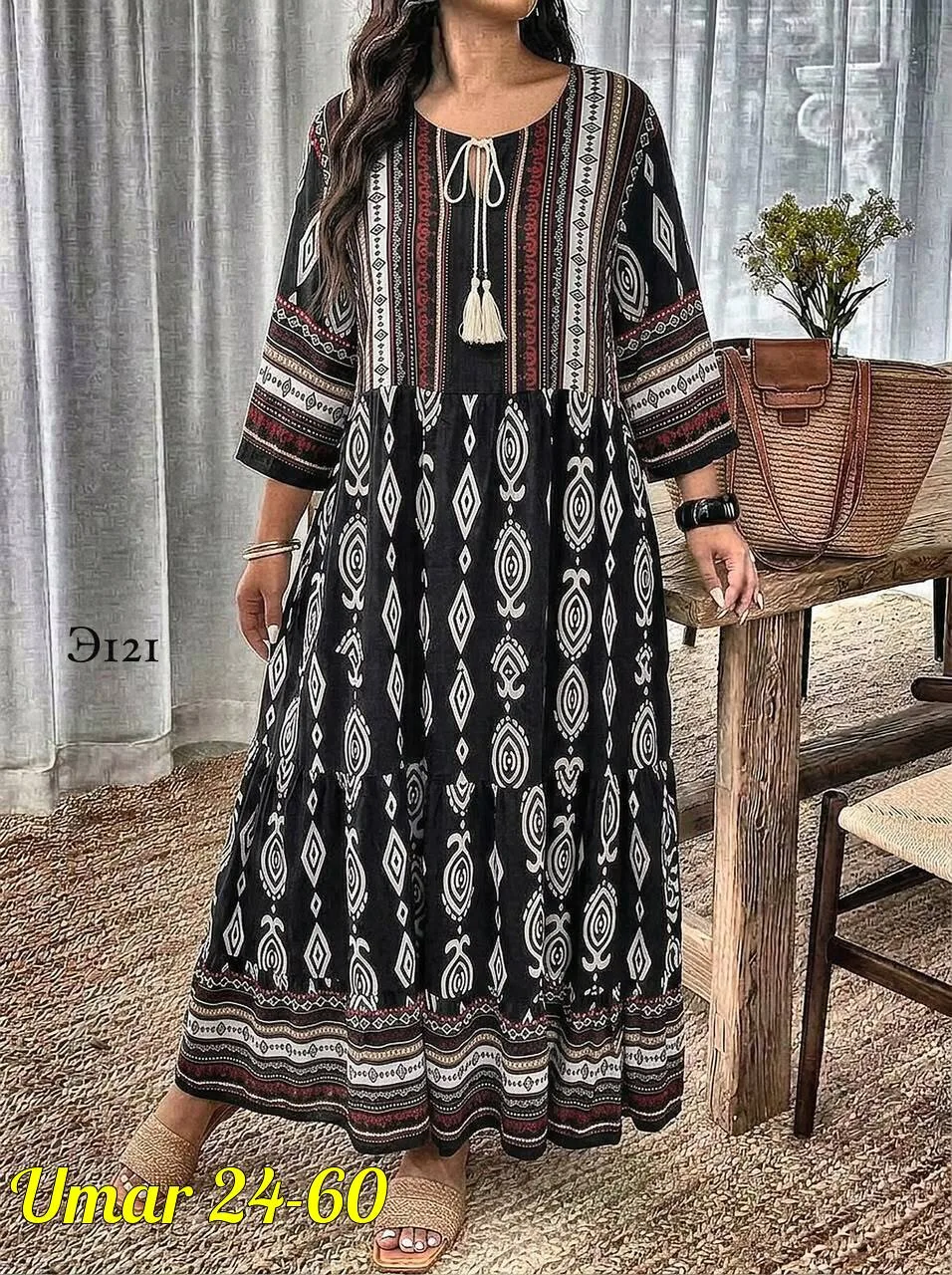 Платье из хлопка и льна — фото 14