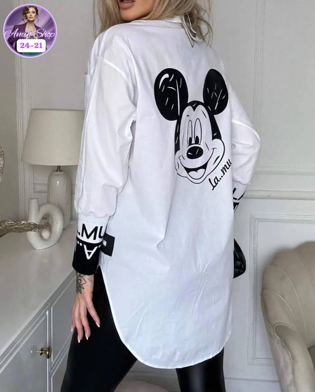Рубашка с принтом Mickey Mouse из качественного материала — фото 2