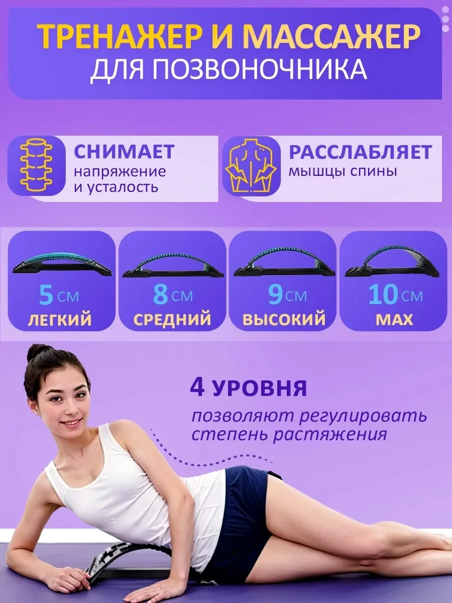 Тренажер-массажер для спины Мостик для растяжки — фото 4