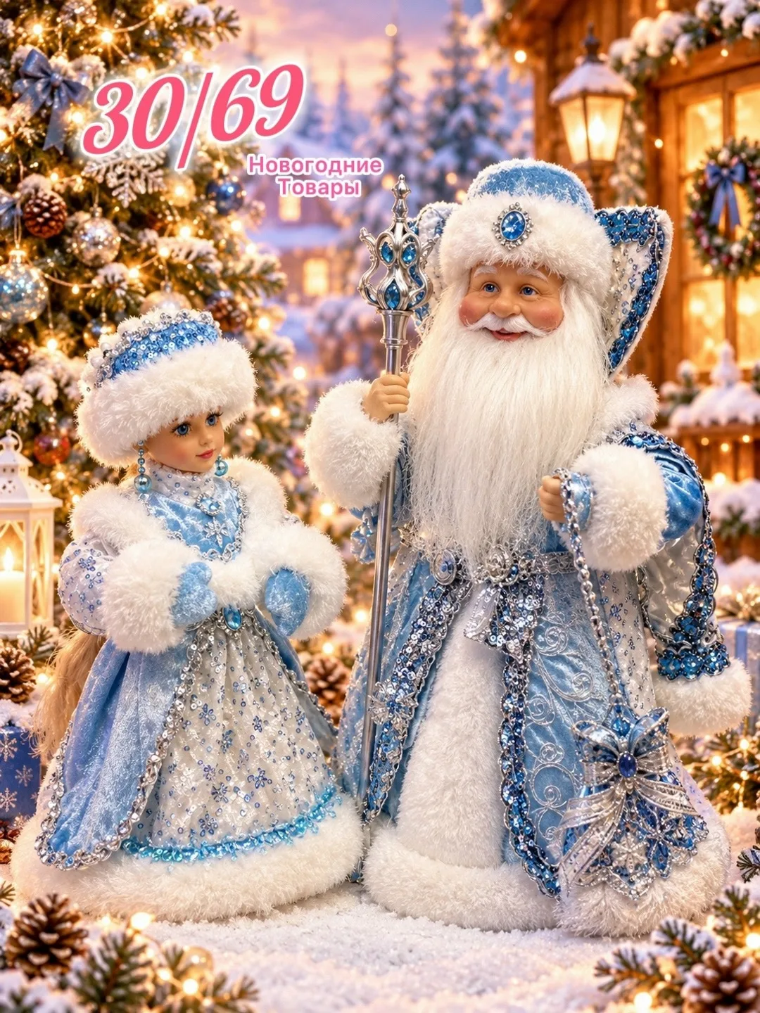 Новогодние игрушки Дед Мороз и Снегурочка — фото 5