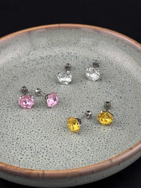 Серьги-пусеты из нержавеющей стали с винтовой застёжкой — фото 1