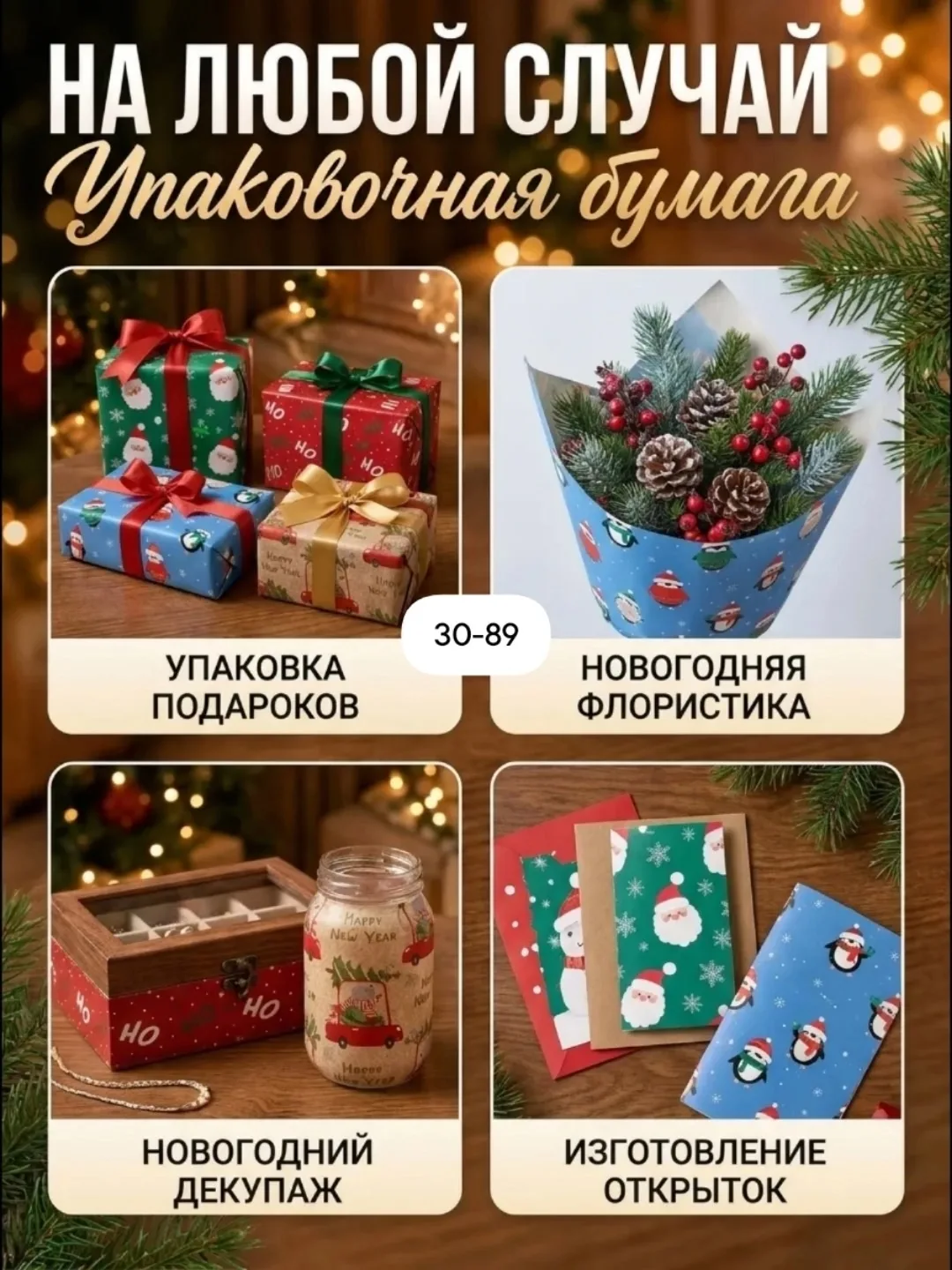 Упаковочная бумага новогодняя — фото 4