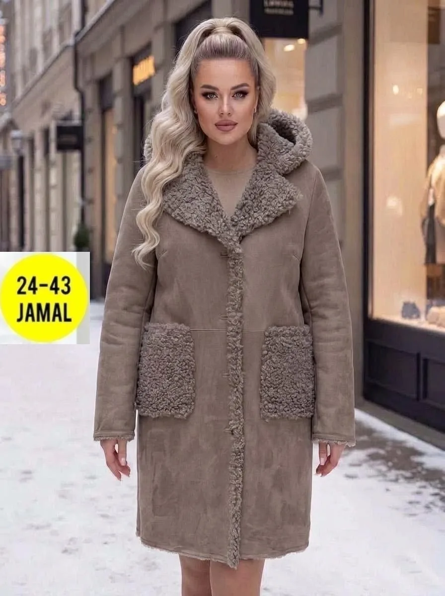Пальто двухстороннее из замши и меха Замш + Мех — фото 3
