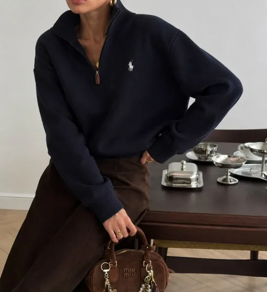 Кашемировый свитер в стиле Polo - актуальная база сезона в эстетике quiet luxury — фото 1