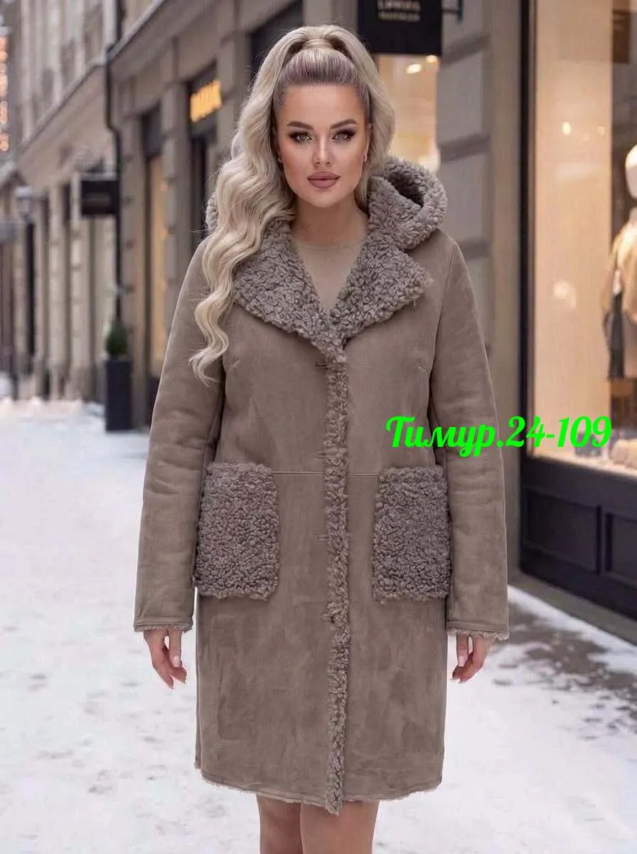 Пальто двухстороннее из замши и меха Замш + Мех — фото 4