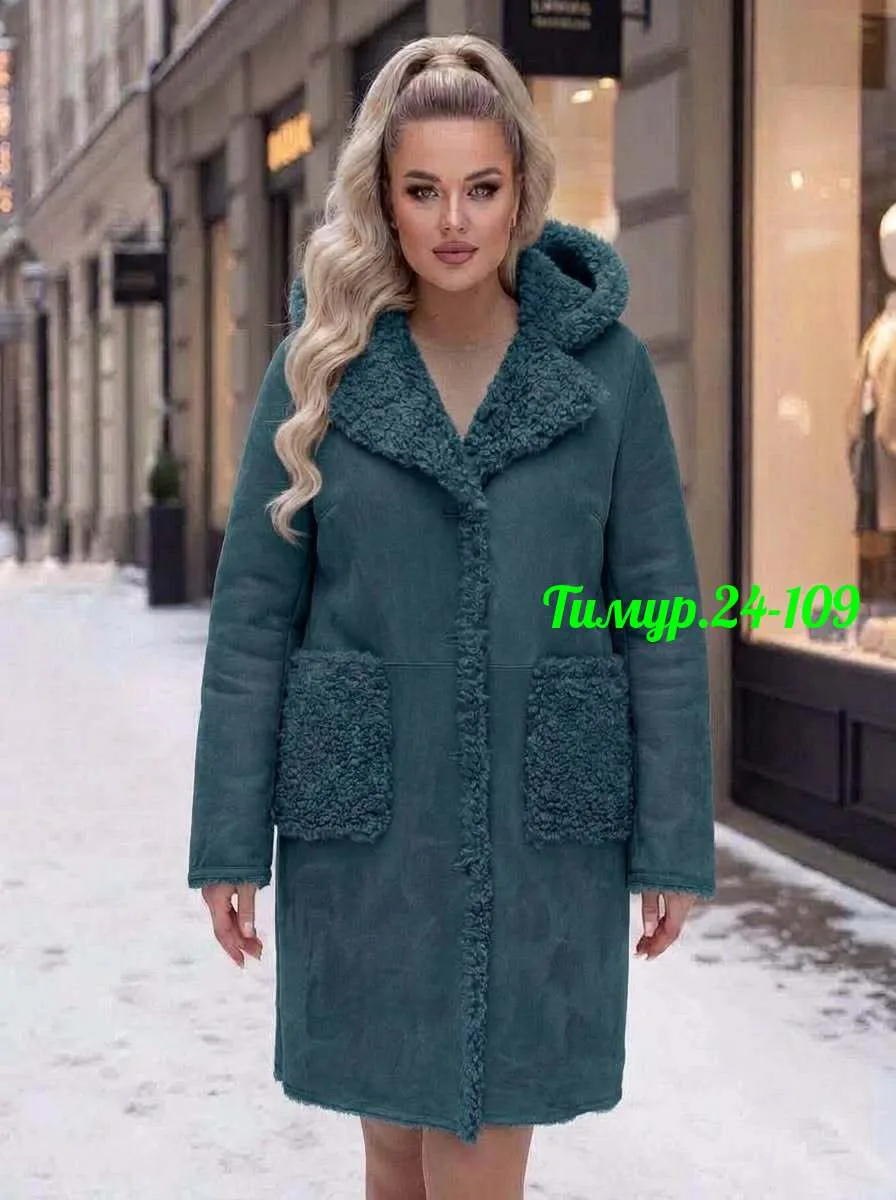 Пальто двухстороннее из замши и меха Замш + Мех — фото 5