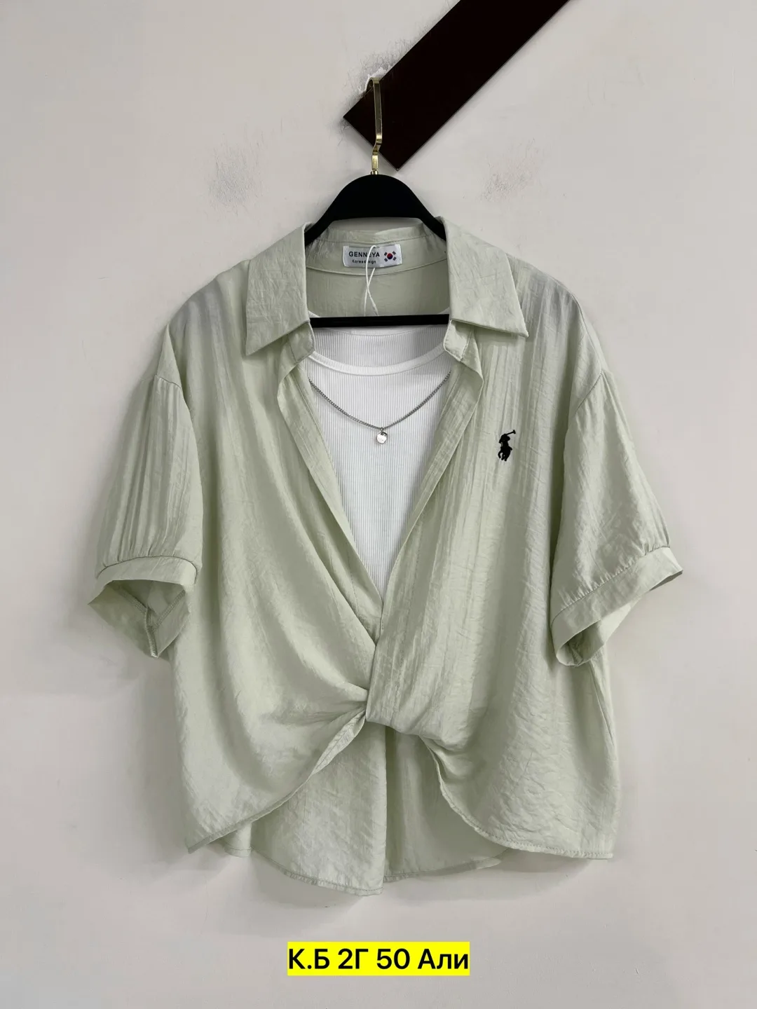 Женская рубашка POLO из тонкого натурального хлопка — фото 2