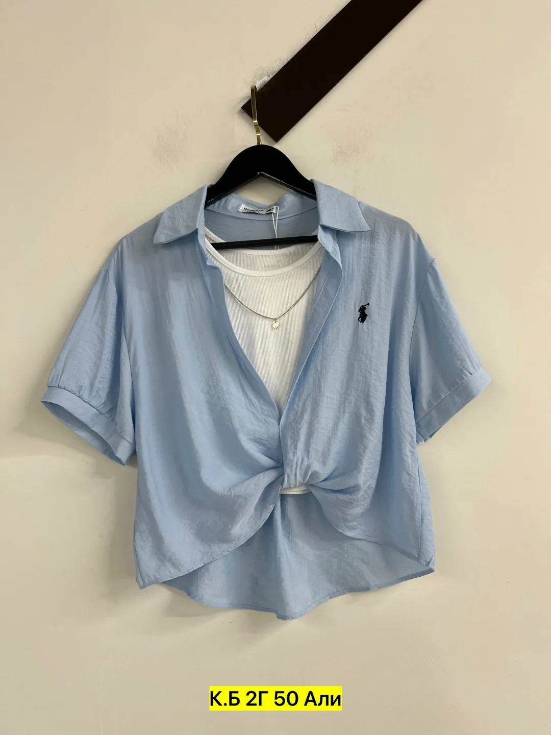 Женская рубашка POLO из тонкого натурального хлопка — фото 5